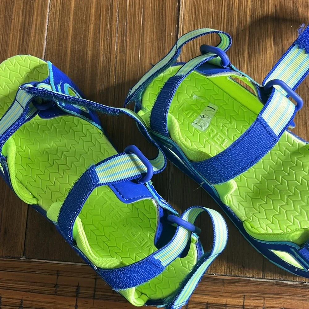 MERRELL Hidro blaze Kids Blue and Green Sandals Size 13‎